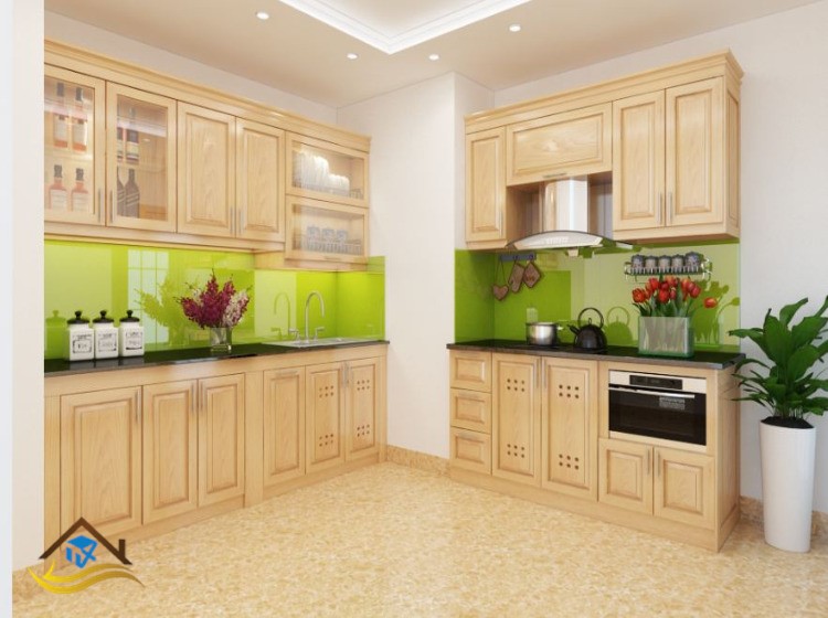 TỦ BẾP GỖ SỒI NGA - NC14